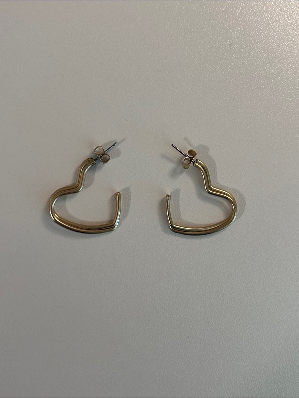 Gold Heart-Shaped Hoop Earrings